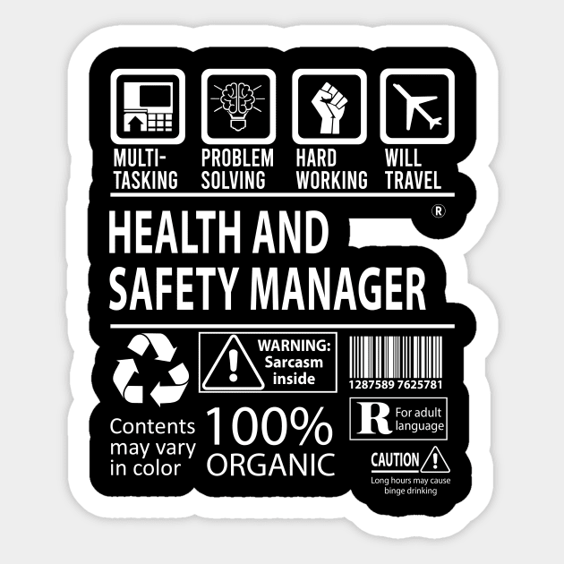 Health And Safety Manager T Shirt - MultiTasking Certified Job Gift Item Tee Sticker by Aquastal